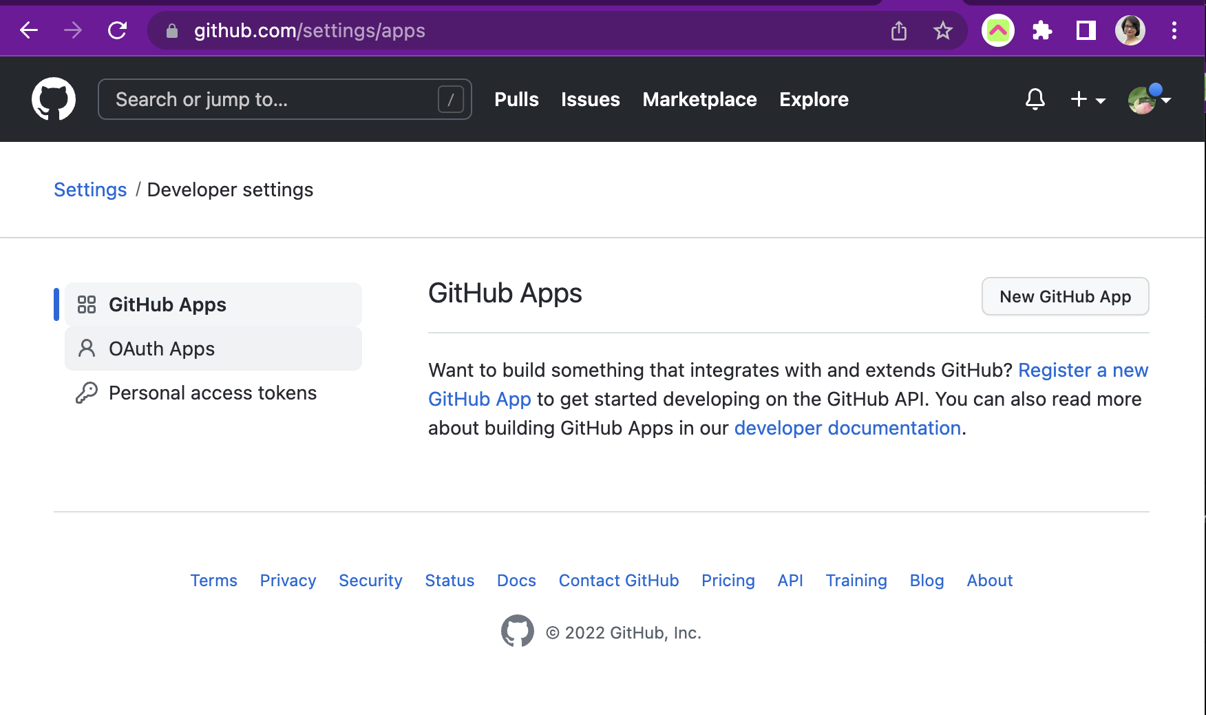 GitHub console