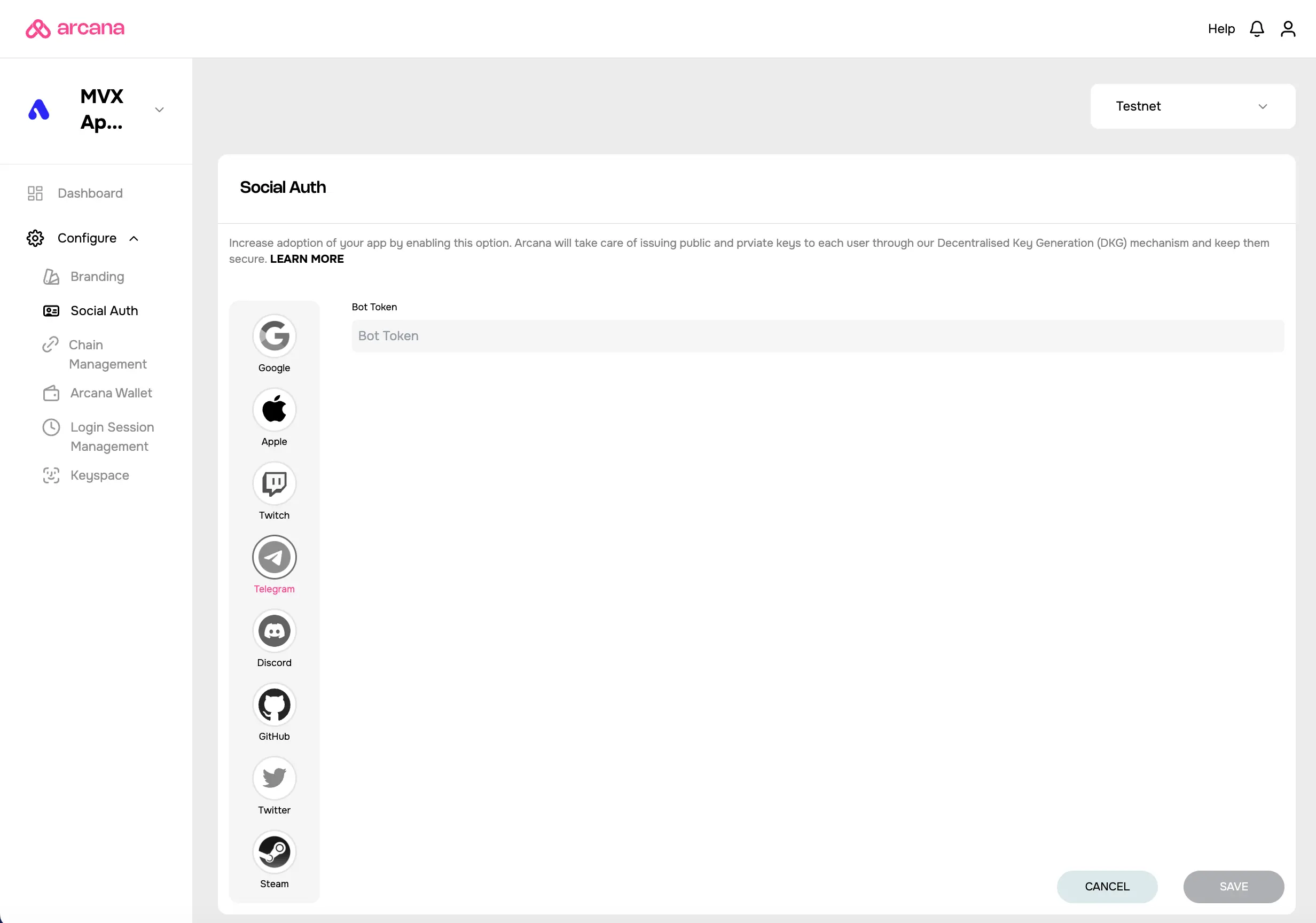 Add Telegram Bot Token