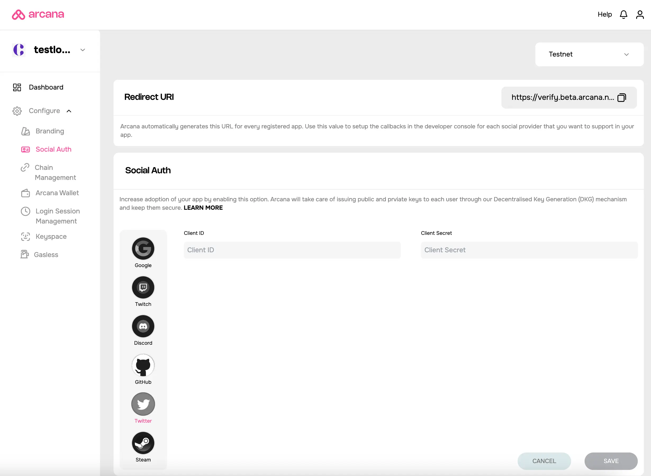 Update Twitter API Key