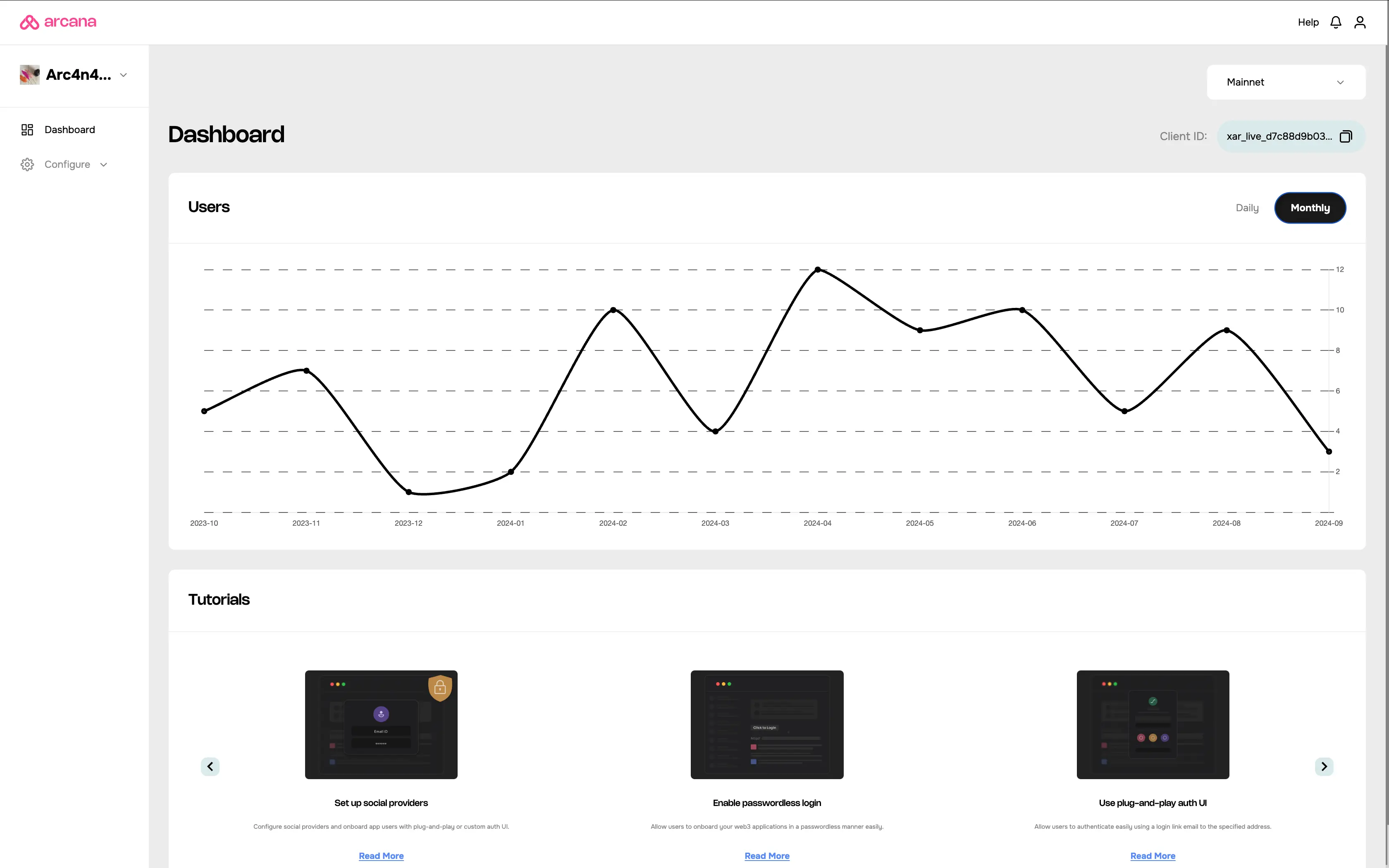 Arcana Dashboard