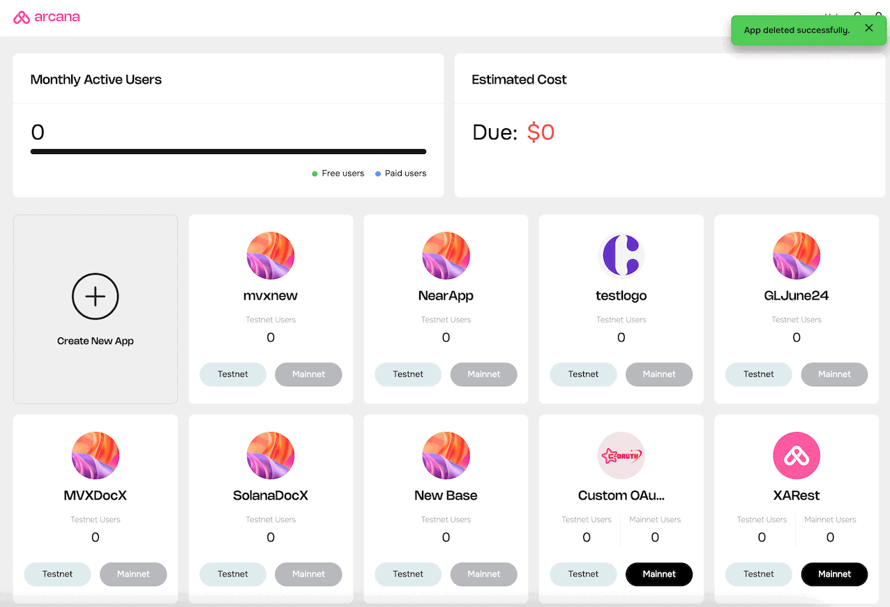 Delete/De-Register App