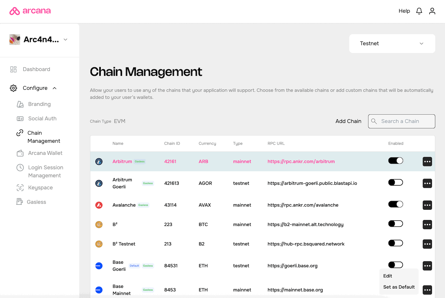 Set Polygon as the Active Chain