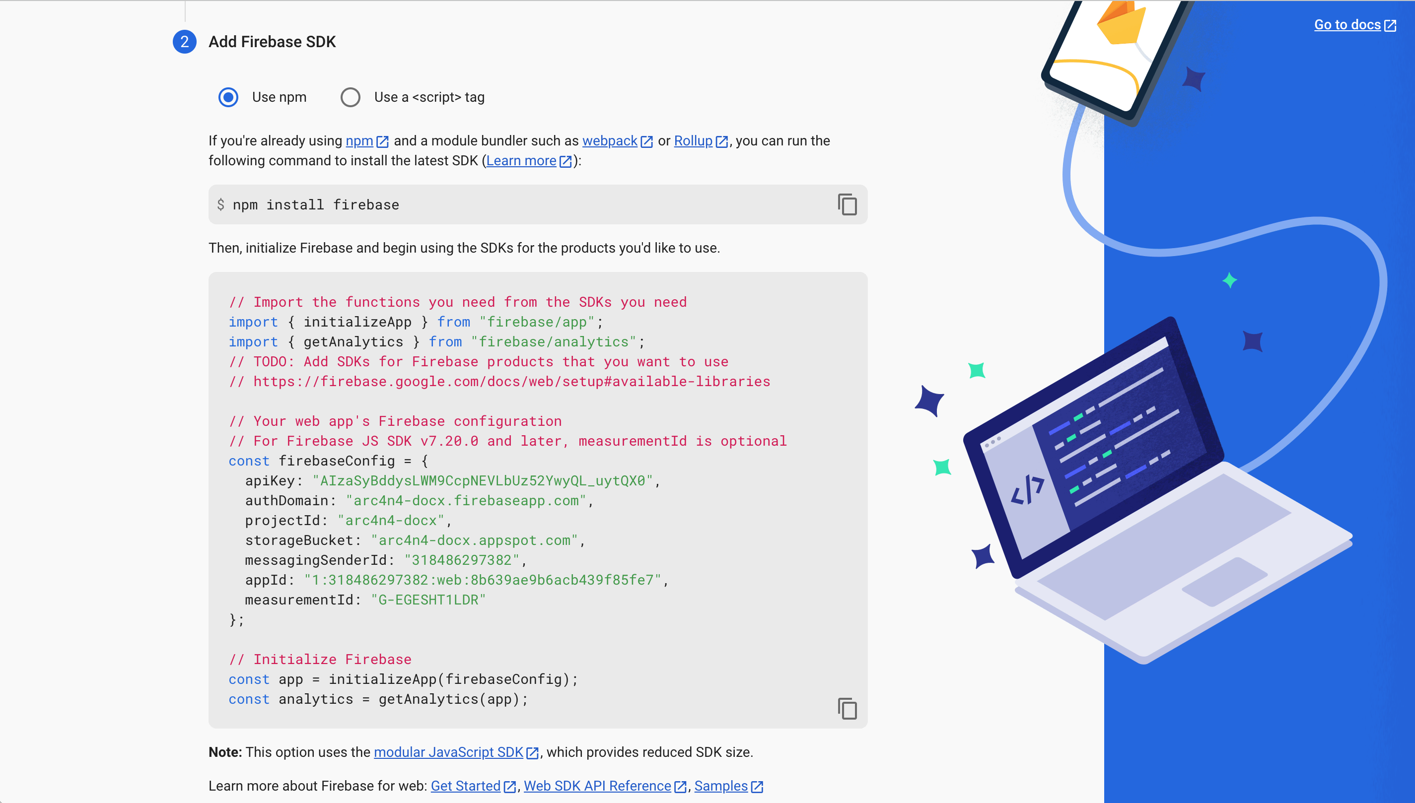 Set up Firebase SDK