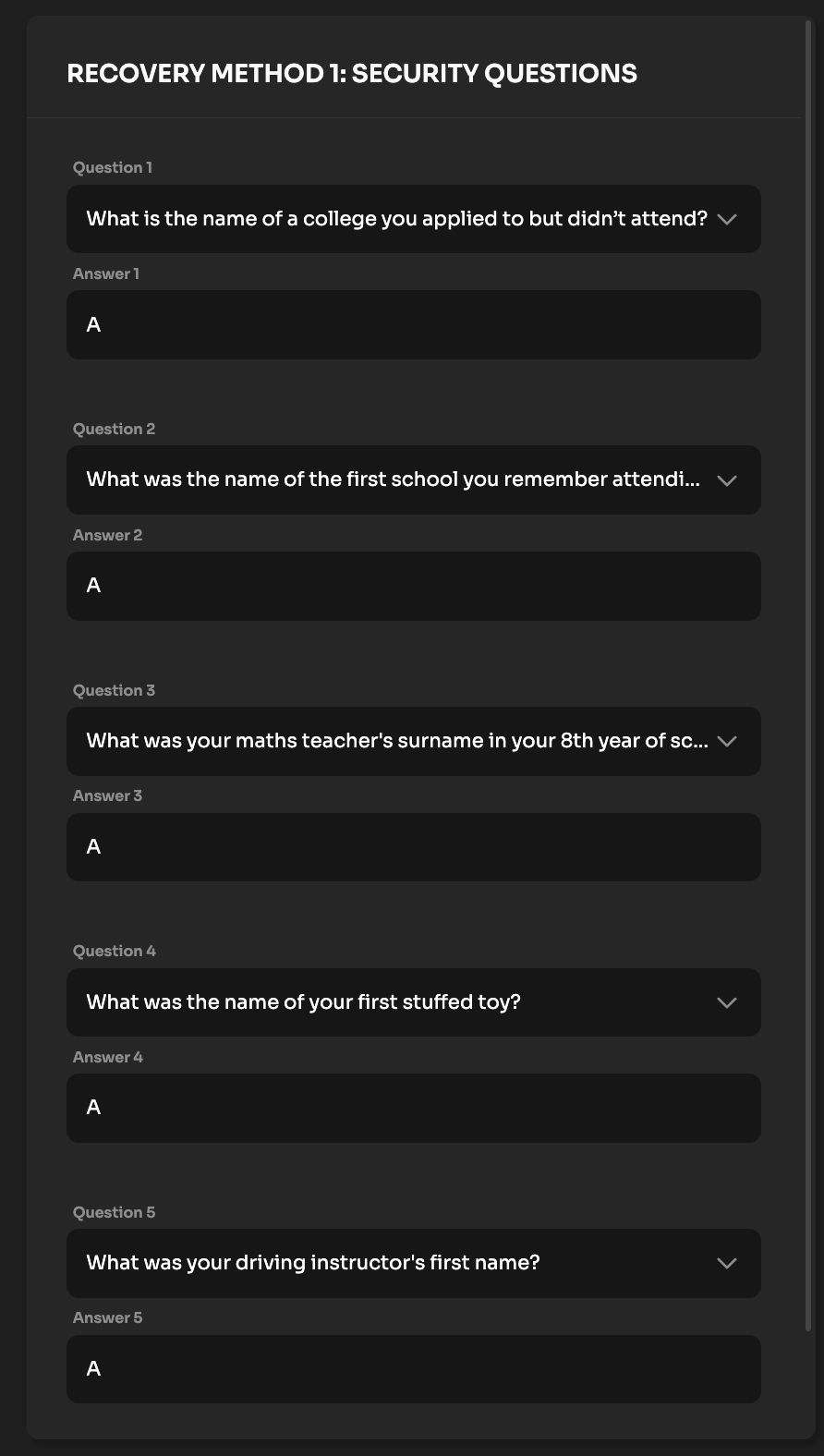 MFA QA setup