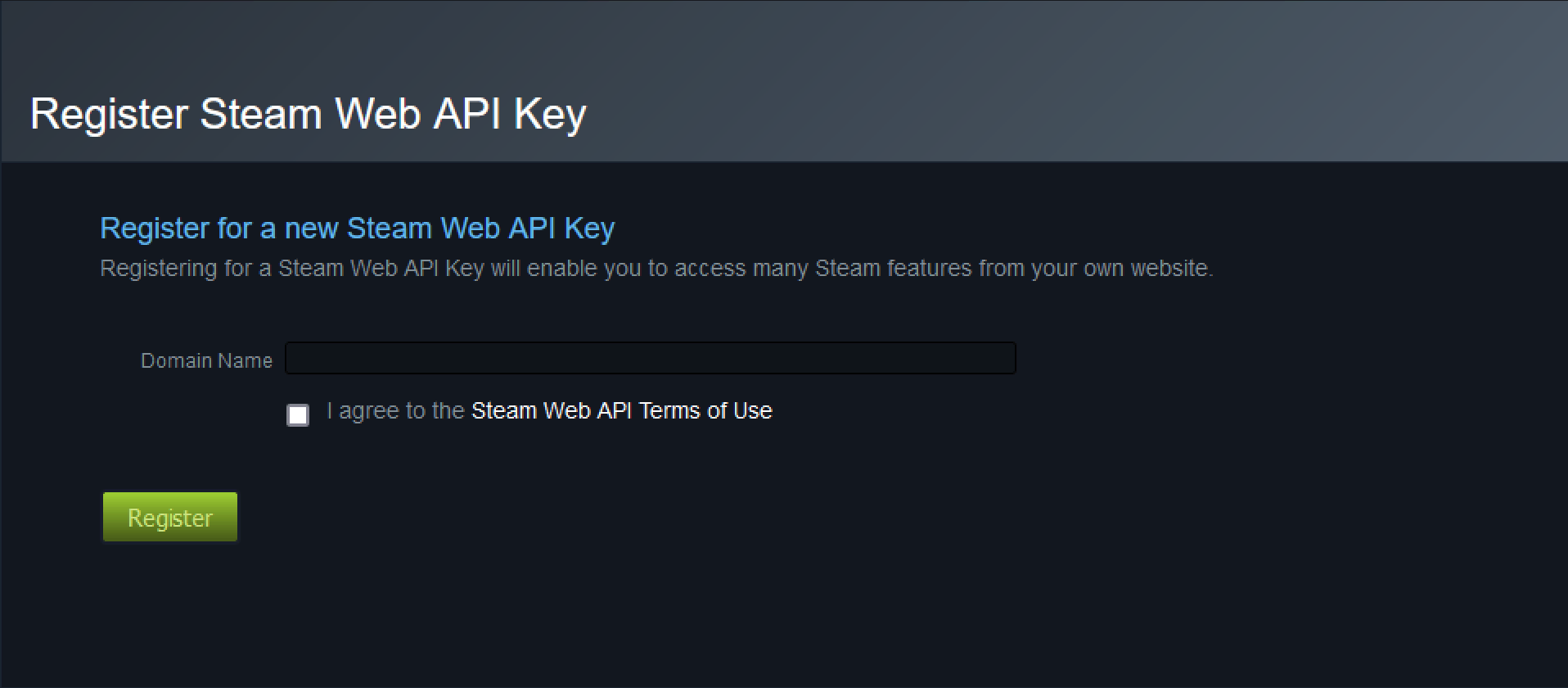 Steam Domain Settings