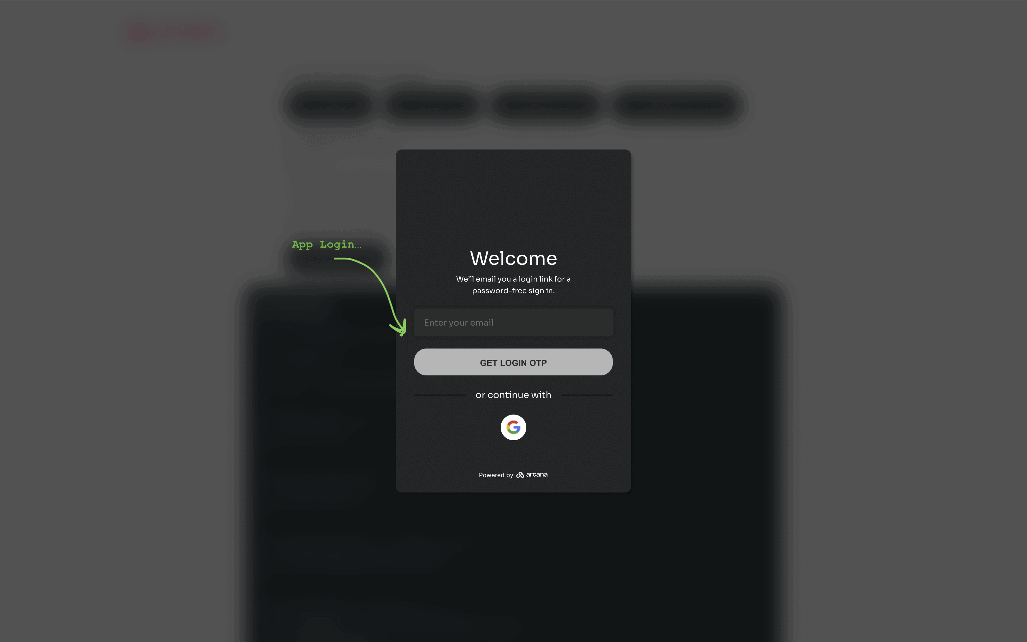 Accessing Arcana Wallet