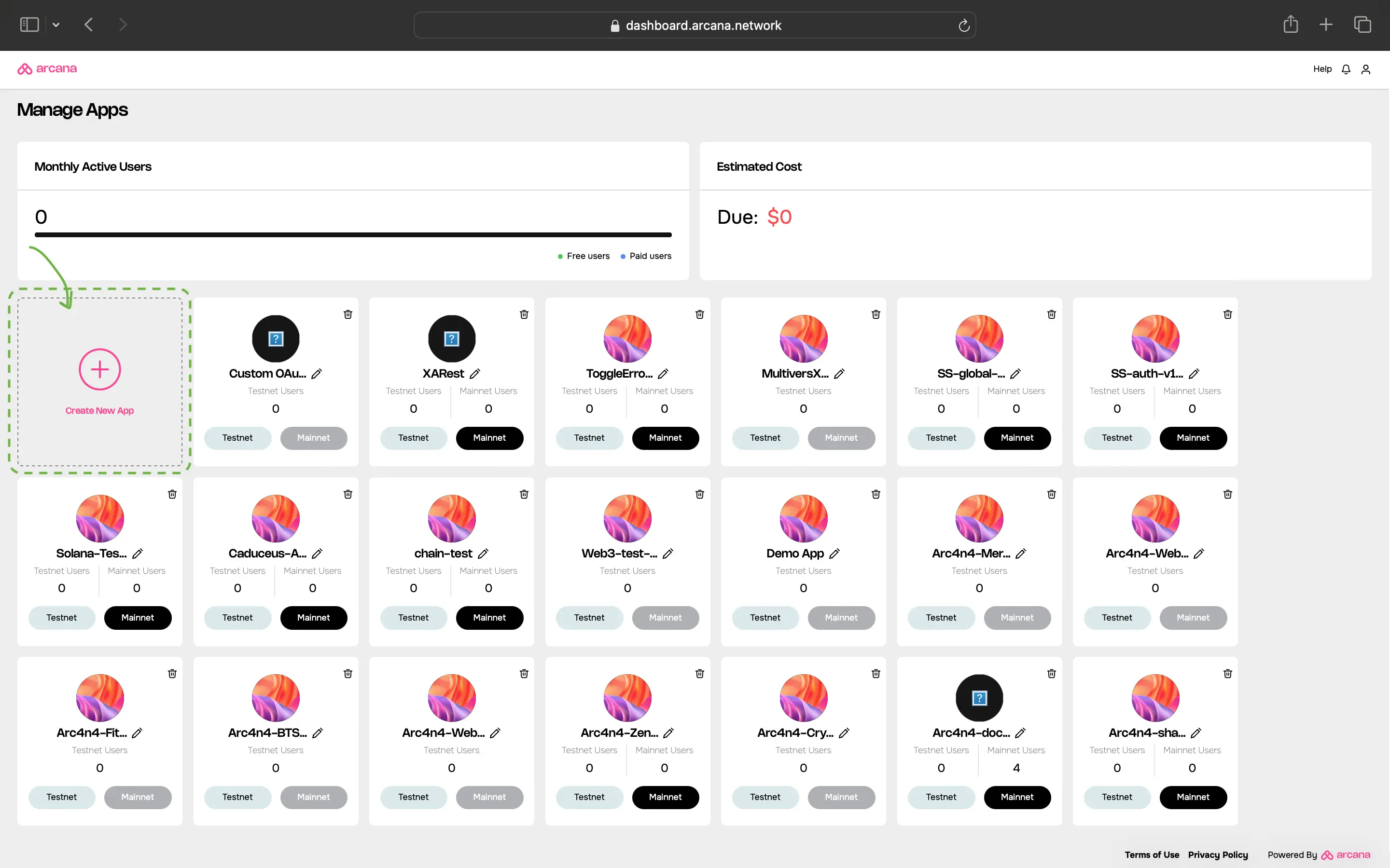 Register by Creating New App