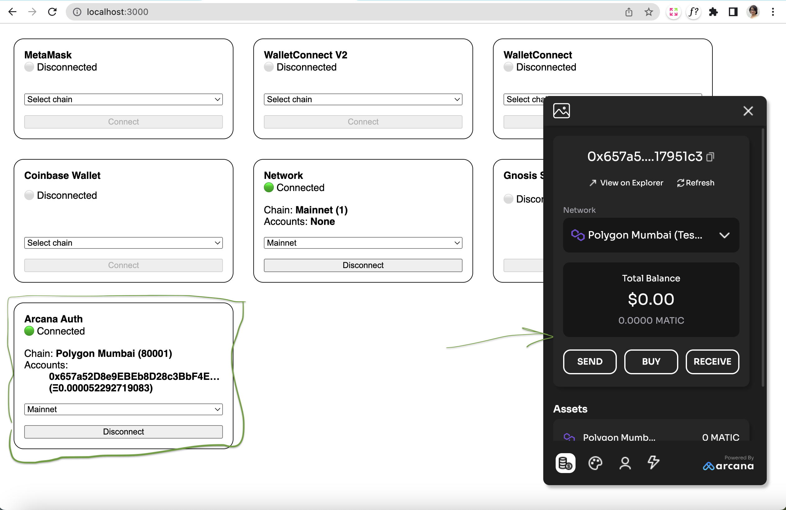 Web3-React App integrated with the Arcana Auth
